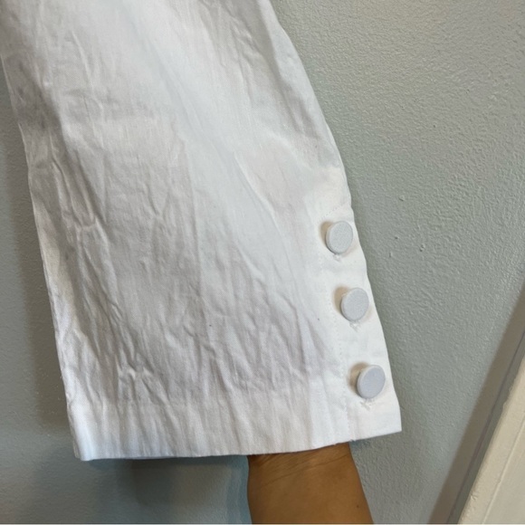 J. Jill Linen Stretch Cropped Pants Solid Side Zip Women's Sz XL Wide Leg White - Picture 3 of 10